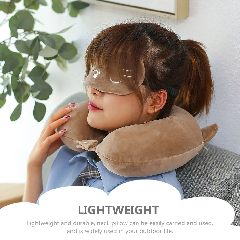 

Memory Foam Neck Pillow for Adults Soft Slow Rebound Travel Cushion for Airplane Car Office Support Cervical Comfort Portable