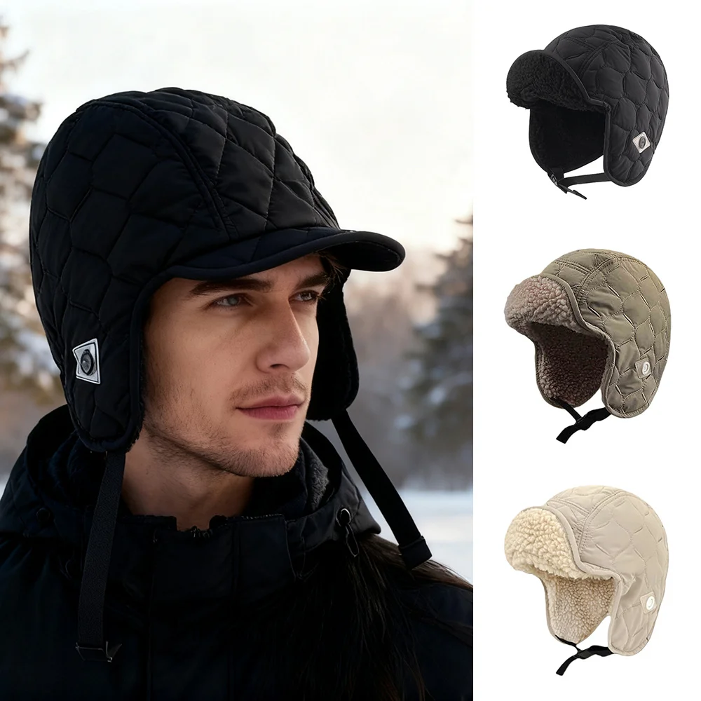 Winter Men Women Trapper Aviator Trooper Earflap Warm Waterproof Ski Down Hat Bomber Cap Ear Protectors Hats Reversible Wearable