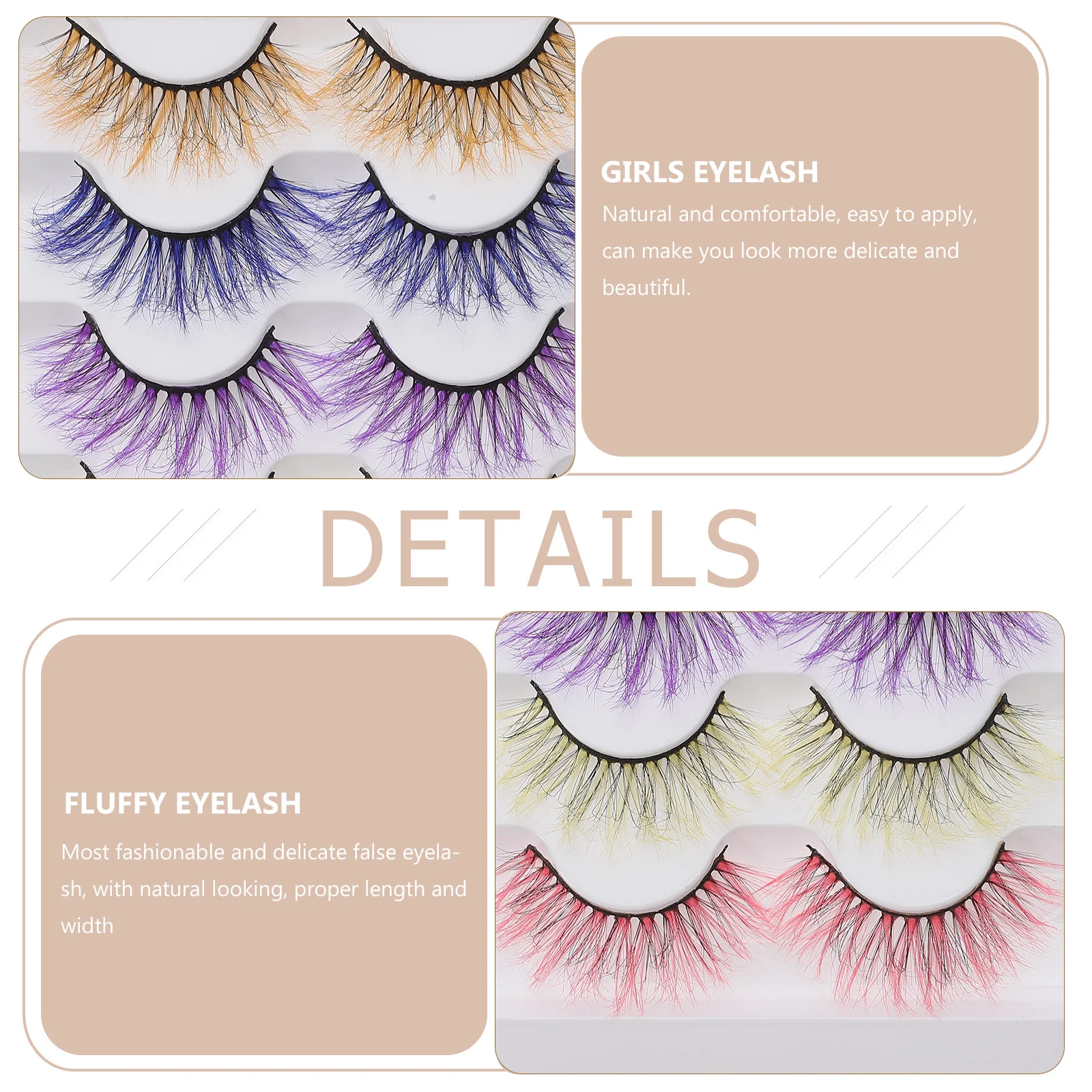 5 uds pestañas reutilizables pestañas postizas tupidas mujeres accesorios de maquillaje de ojos rendimiento decorativo Cosplay hecho a mano