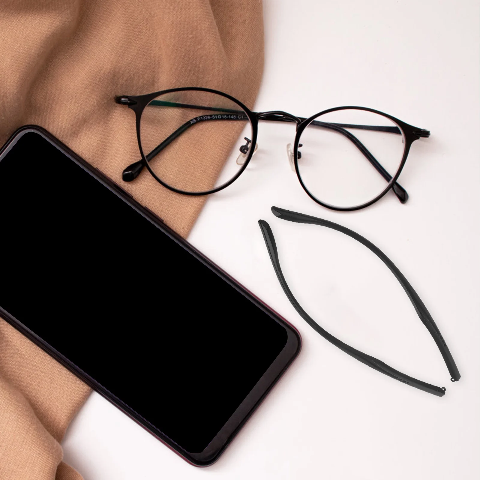 

1 Pair Glasses Replacement Temples 5.5Mm Eyeglass Arms Durable Lightweight Black Universal Fit For Eyewear Frames Repair Diy Kit