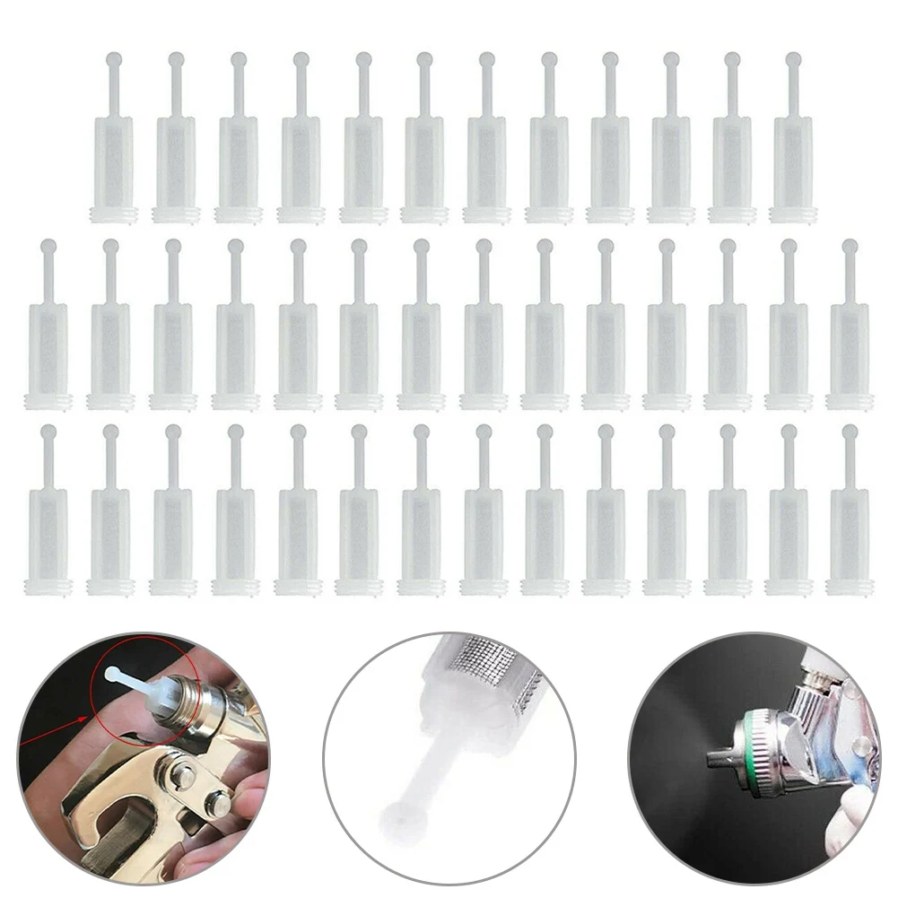 20/40pcs Plastic Spaint Filter Disposable Gravity Feed Painting Strainer Nylon Gravity Type Feed Sprayers Filters Replacement