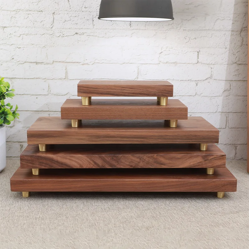 

Подставка из черного ореха для демонстрации фигурок и поделок - статуэтка Будды, ваза для цветов, чайный набор, основание из массива дерева для выставок