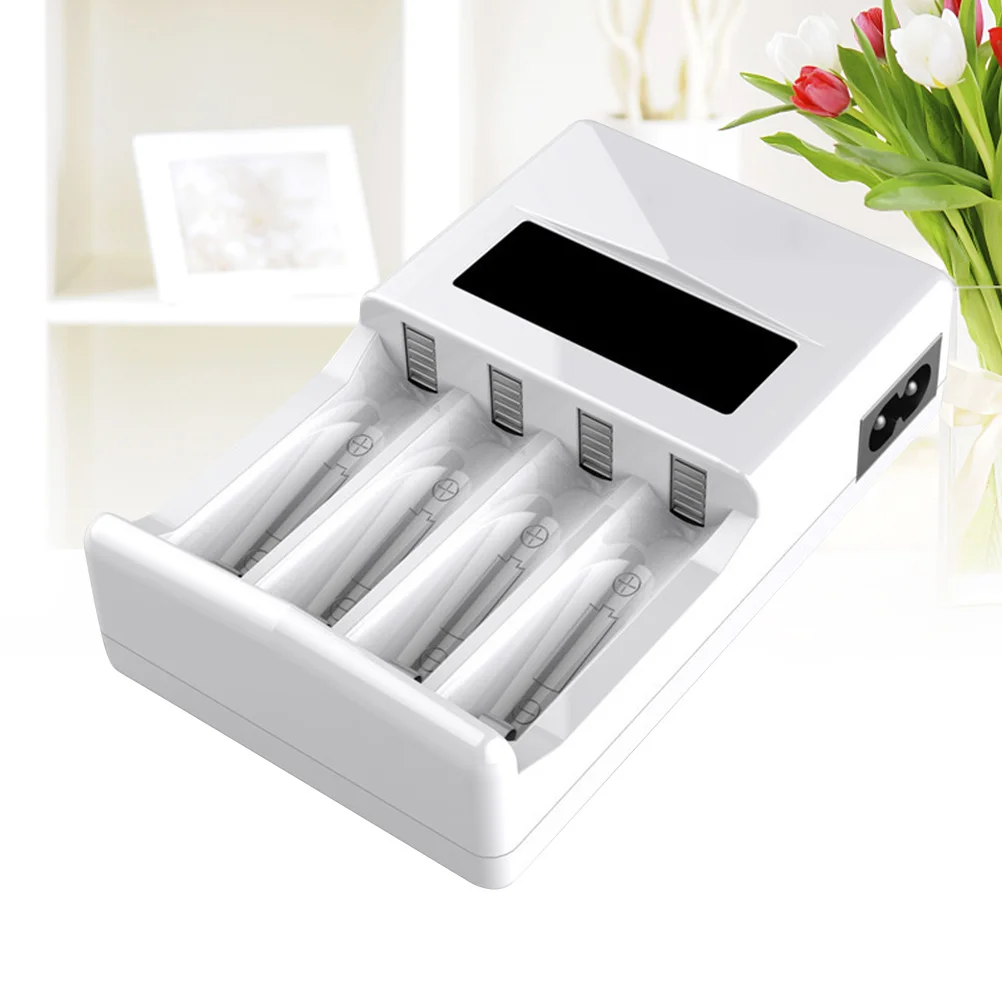 

Lcd 4-Slot Smart For Rechargeable Aa Aaa Nimh Individual Control Overheat Protection Eu Plug