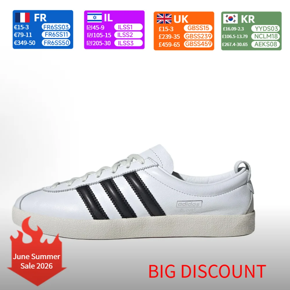 adidas Originals BLANC Comfortable and Versatile Low-Top Sneakers for Women - White/Black JI2507