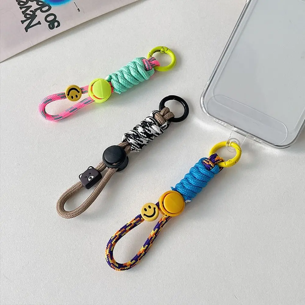 5Pcs Anti-loss Braided Lanyard Keyring Multi-purpose Colorful Woven Phone Lanyard Universal Twist Rope Colorful Knot Pendant