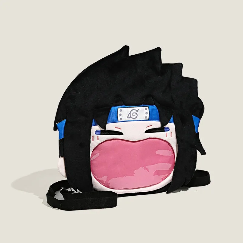 

Narutos Anime Shippuden Uchiha Sasuke Big Mouth Pain Bag Peripheral Doll Storage Double-shoulder Crossbody Bag Festival Gift