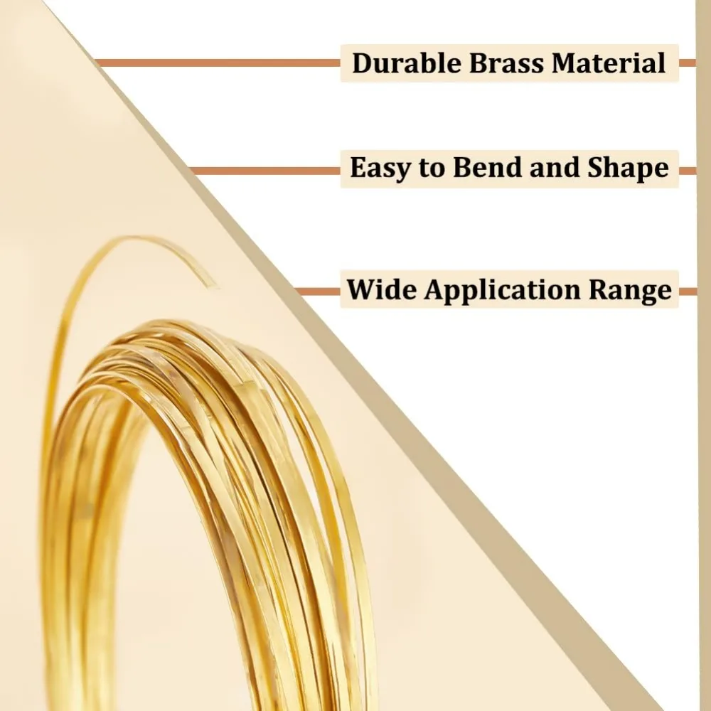 2 gulungan 39 kaki 32 pengukur kawat Bezel kuningan 1mm lebar kerajinan datar dapat ditekuk kawat perhiasan kerajinan untuk perhiasan DIY membuat permata