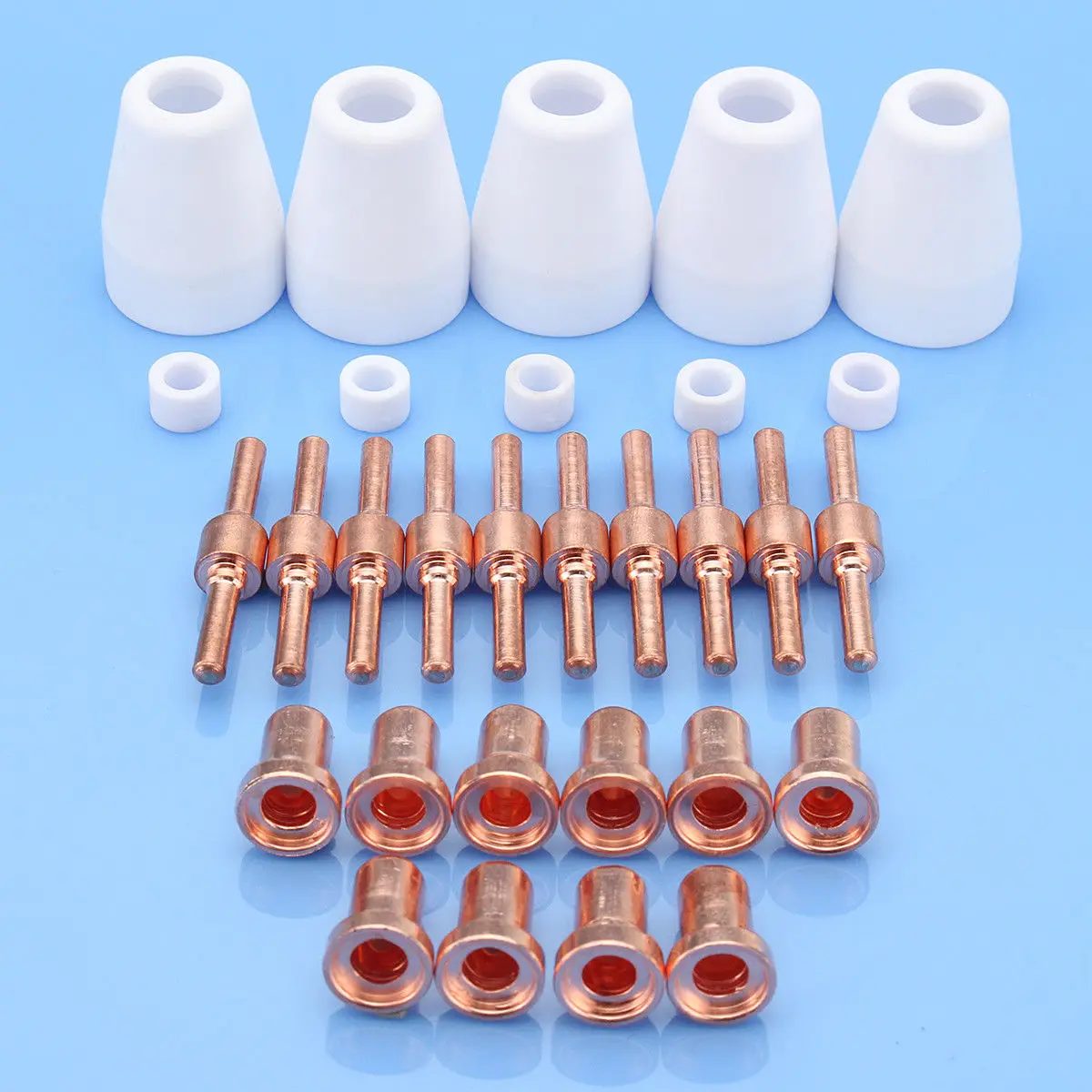 Ceramic Plasma Cutter Consumables Spare Parts Kit White/Gold 30pcs/set For BPS40 Copper Business & Industrial New