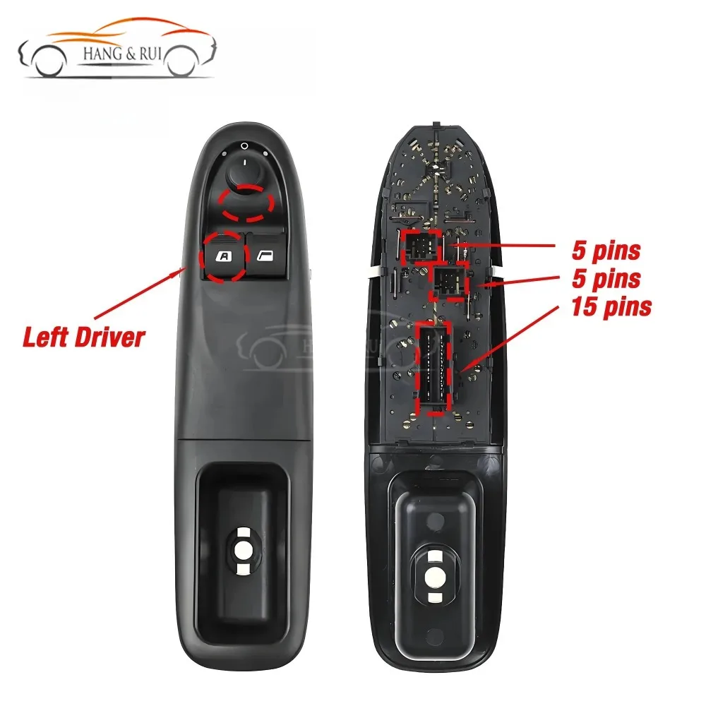 6552.YX For Peugeot 406 1995-2007 Auto LHD Electric Master Power Window Control Switch Glass Lifter Button OE 6552YX