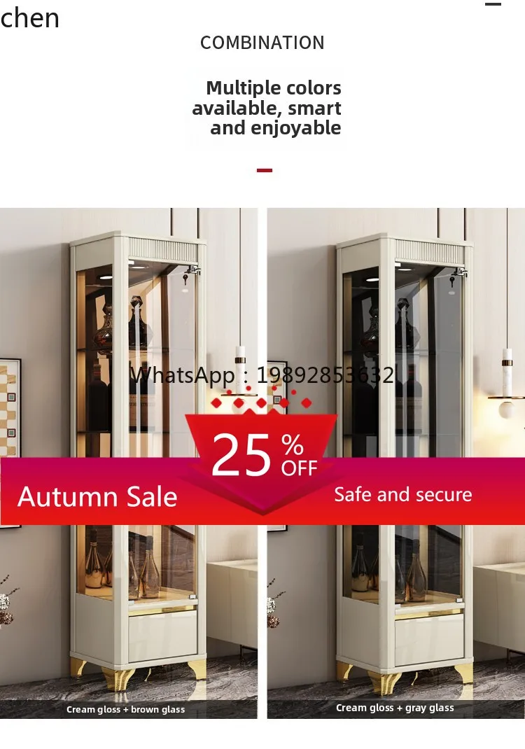 

minimalist glass door wine cabinet paint against the wall display cabinet storage tea cabinet