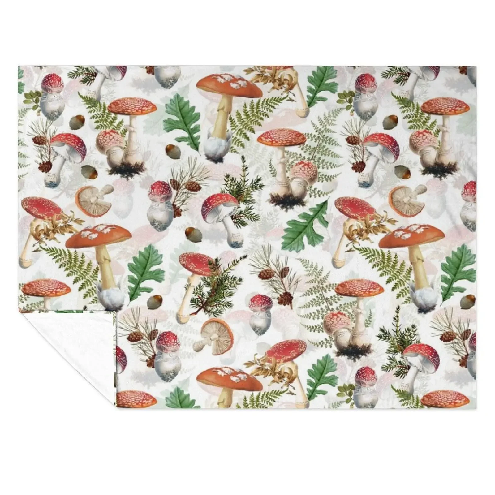 

Beautiful Mushroom Kingdom White Throw Blanket blankets and throws Single Summer Decoratives Blankets