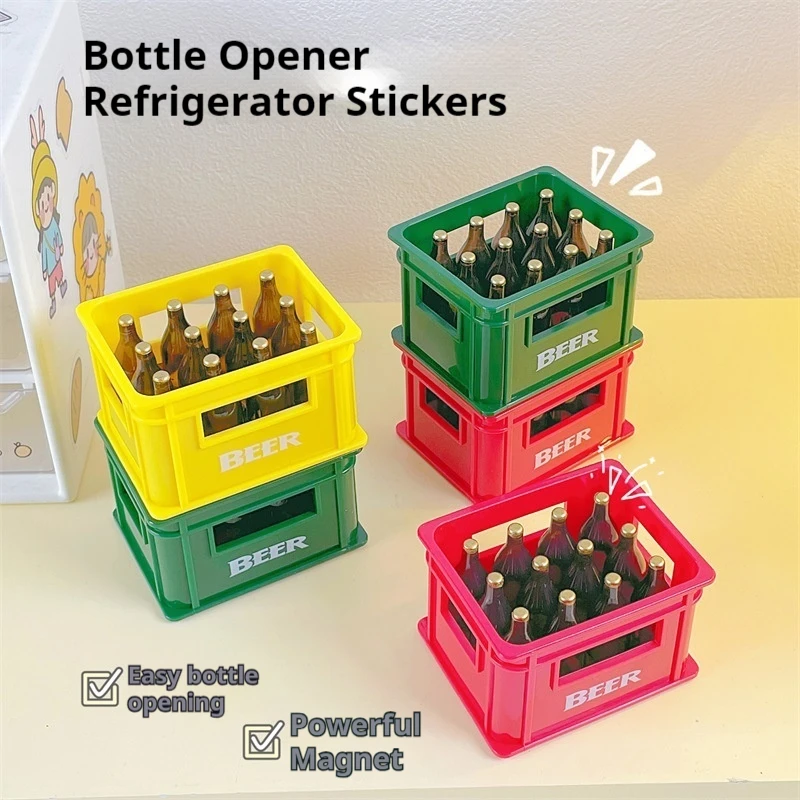 Creative Cartoon Beer Bottle Opener 3D Magnetic Fridge Magnet Home Decorations Accessory Ideal For Opening Beer Bottles