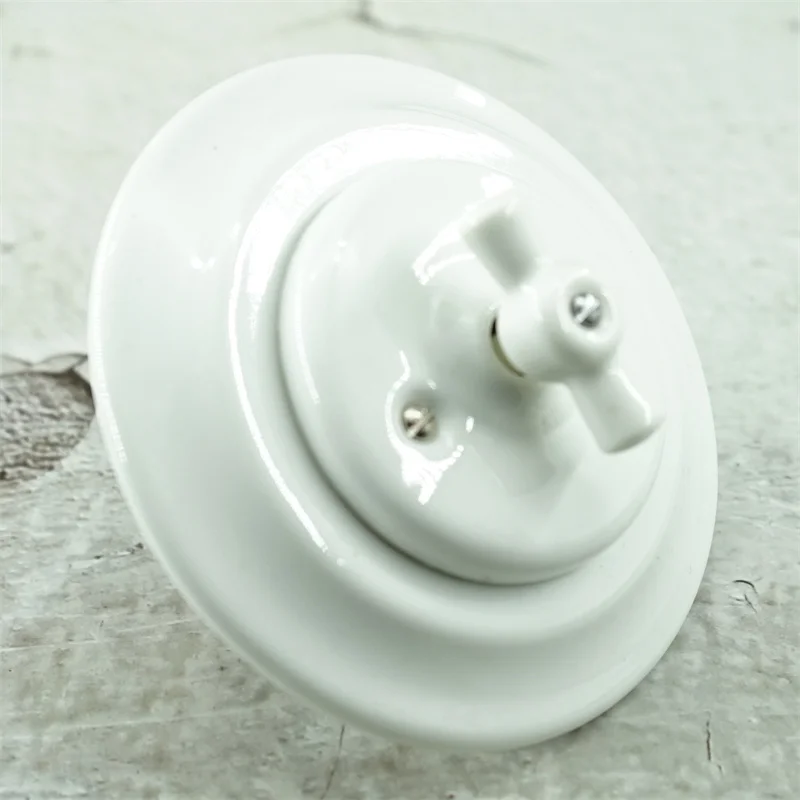 Imagem -04 - Interruptor de Luz de Parede de Cerâmica Porcelana Montagem Nivelada Gangue Forma Dupla Moderno 250v10a 10a