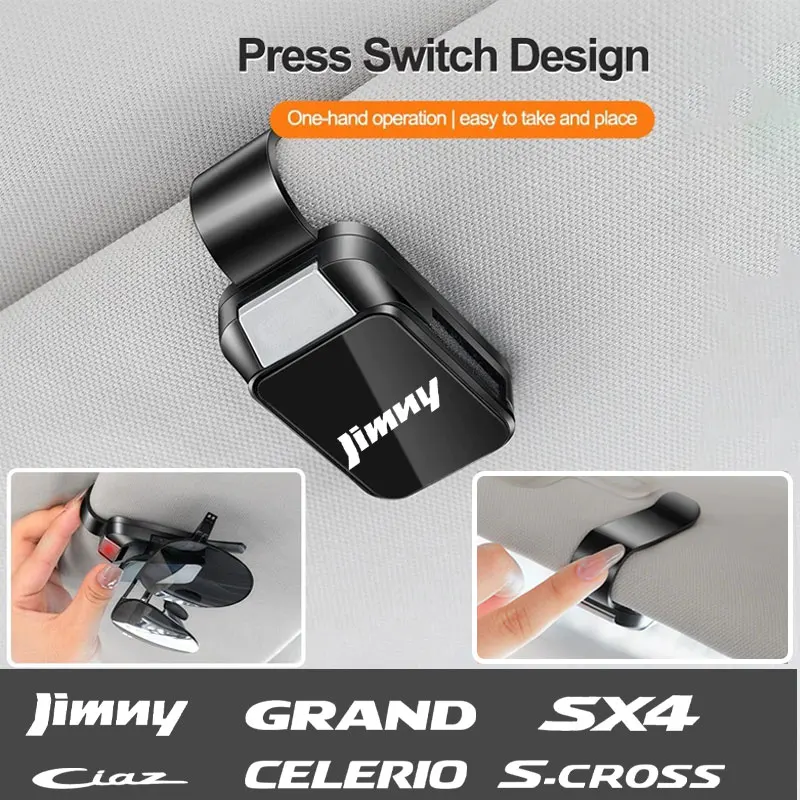 

Car Eyeglass Holder Glasses Storage Clip For Suzuki Jimny Swift Grand Vitara Ignis Alto Baleno SX4 Samurai S-Cross Celerio Ciaz