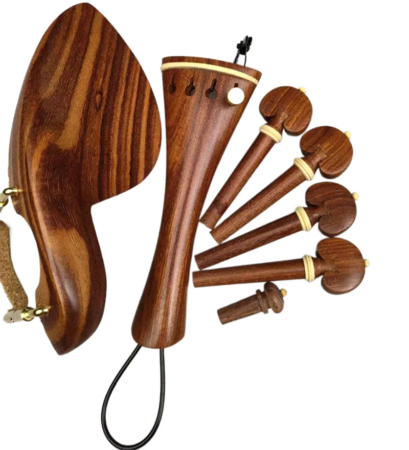 Rosewood Viola Parts Accessories Fittings Pegs Tailpiece Endpin Chinrest with Clamp Tail Gut Finetuner