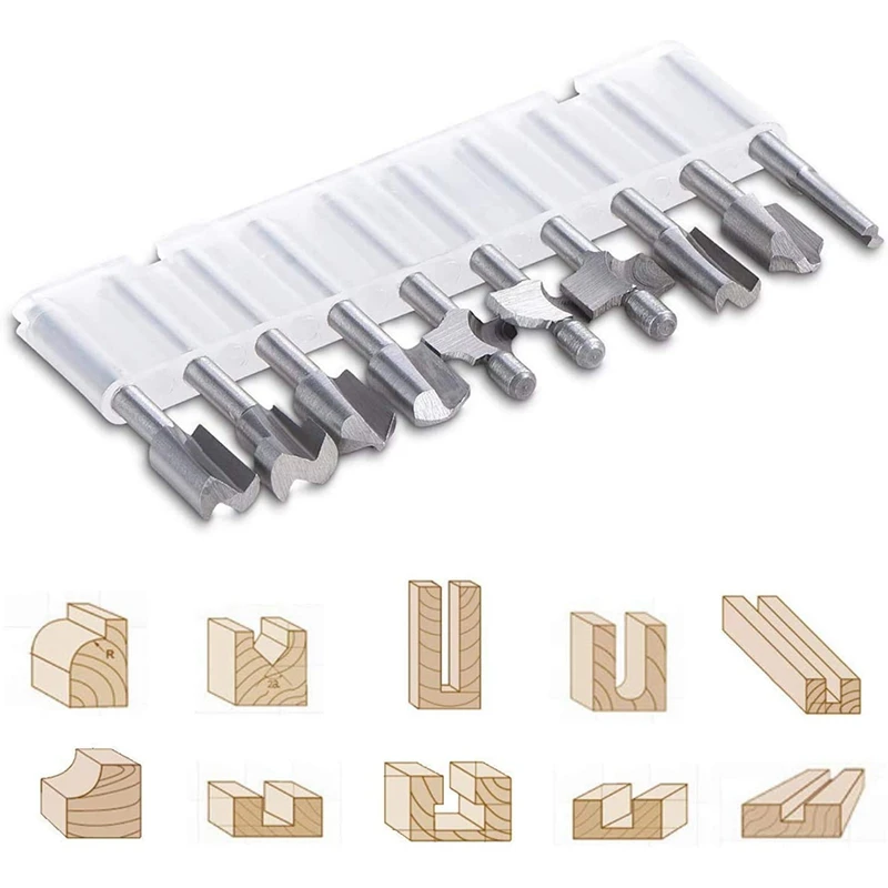 20Pc HSS Router Carbide Engraving Bits For Dremel Router Bit Set 1/8 Inch(3Mm) Shank For Dremel Proxxon Rotary Tools