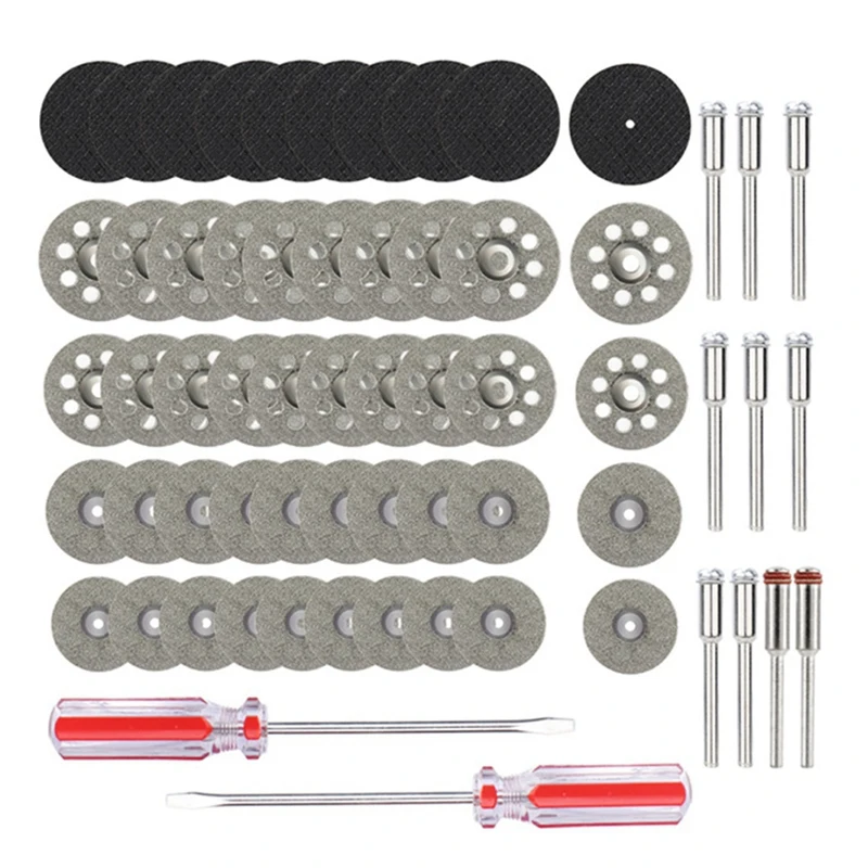 62Pcs Diamond Cutting Disc Circular Saw Blade 3.0Mm Shank Mini Saw Blade Metal Cut Off Wheel Disc For Rotary Tools