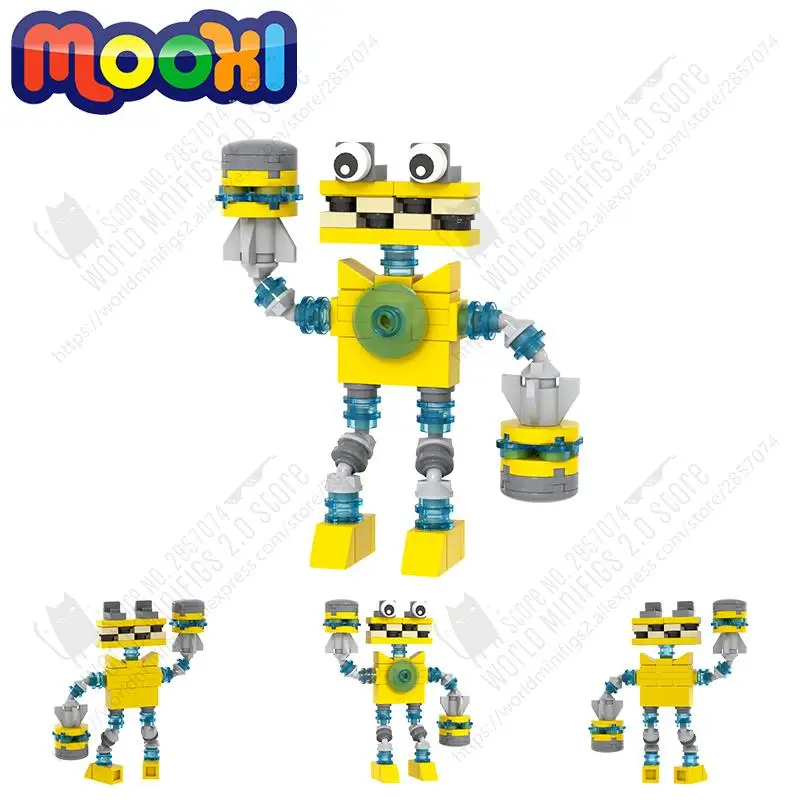 MOC1273 My Singing Monster Game Character Building Blocks Creative Wubbox Game Role Model DIY Assembly Bricks Toys For Kids Gift