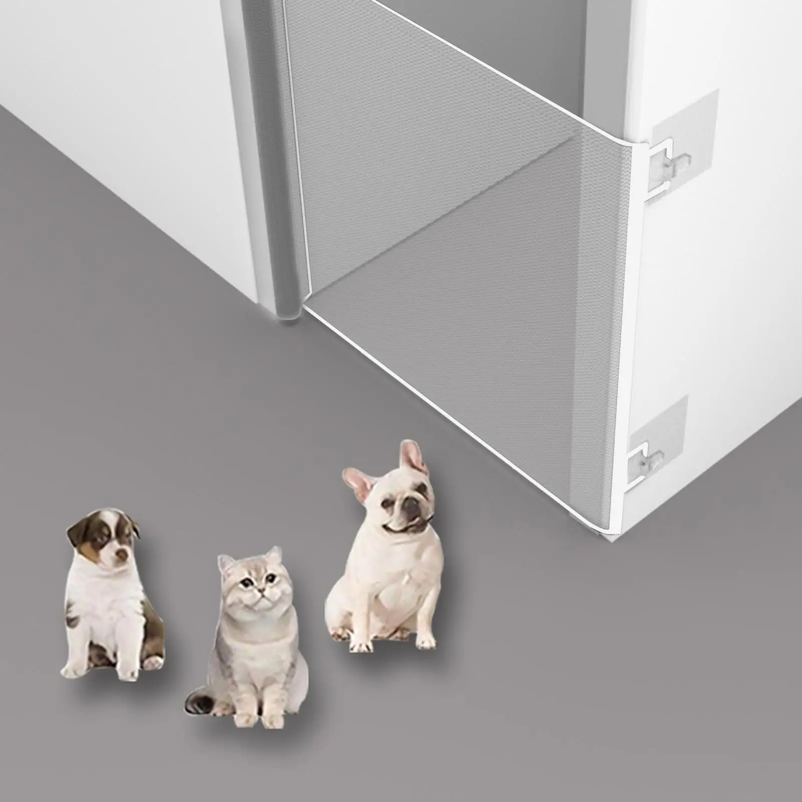 

Dog Gates For House Telescopic Mesh Baby Gate MagicIndoor Mesh Doggy Door For Stairs And Doorways
