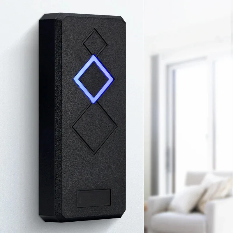 Waterproof Access Control Card Reader with Blue and Green Indicator Lights WG26/34 Access Control System NFC ID/IC Card Reader