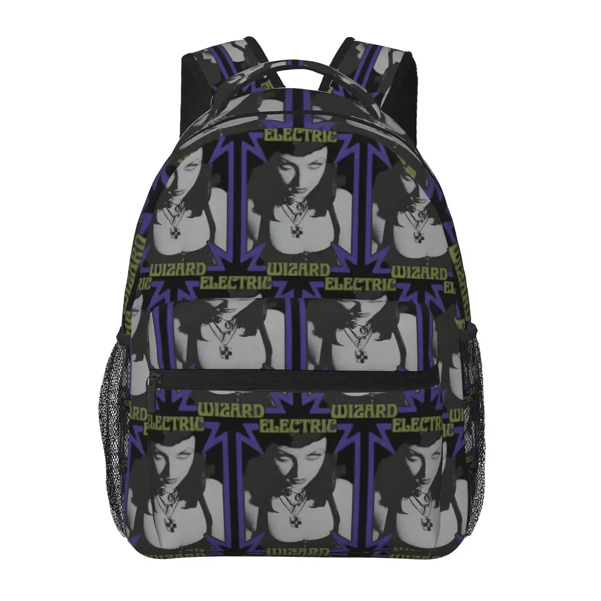 Art Band Electric Wizard Backpacks Boys Girls Bookbag Students School Bags Cartoon Kids Rucksack Shoulder Bag Large Capacity