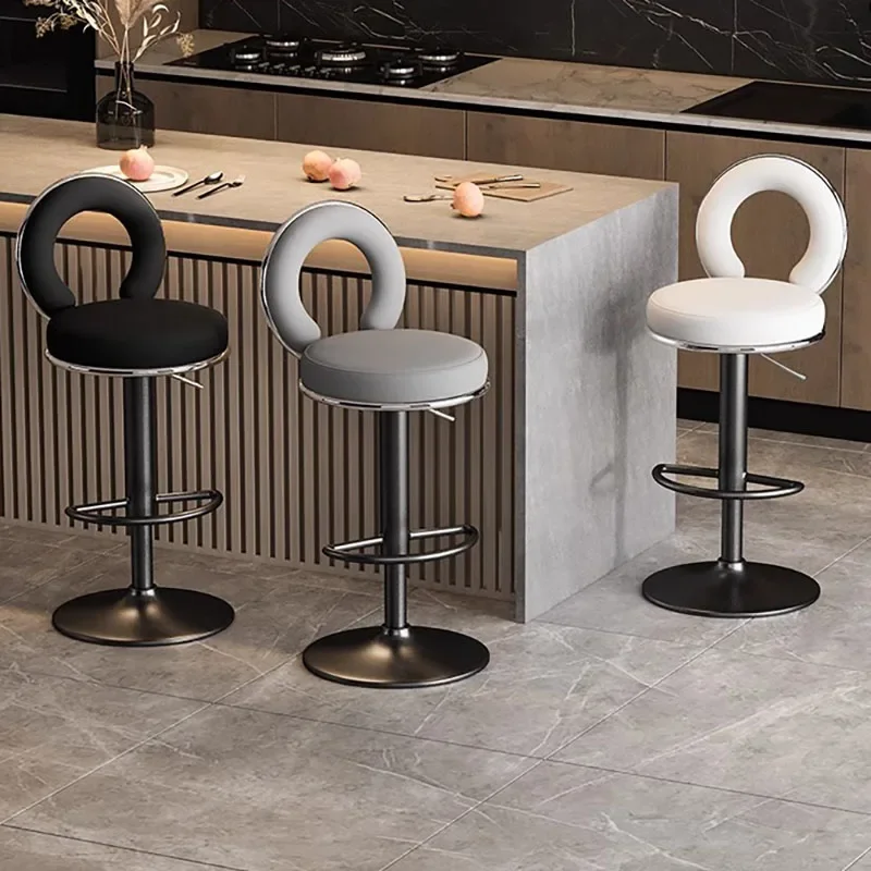 Adjustabl Makeup Bar Stools Relaxing Swivel Metal Backrest Ergonomic Kitchen Taburetes Altos Cocina Home Furniture