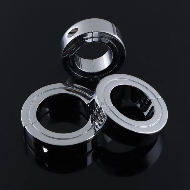 

Men Dick Ring Erotic Sexual Delay Ring Stainless Steel Metal Scrotum Stretcher Penis Bondage Lock Delay Ejaculation CockRing 18+