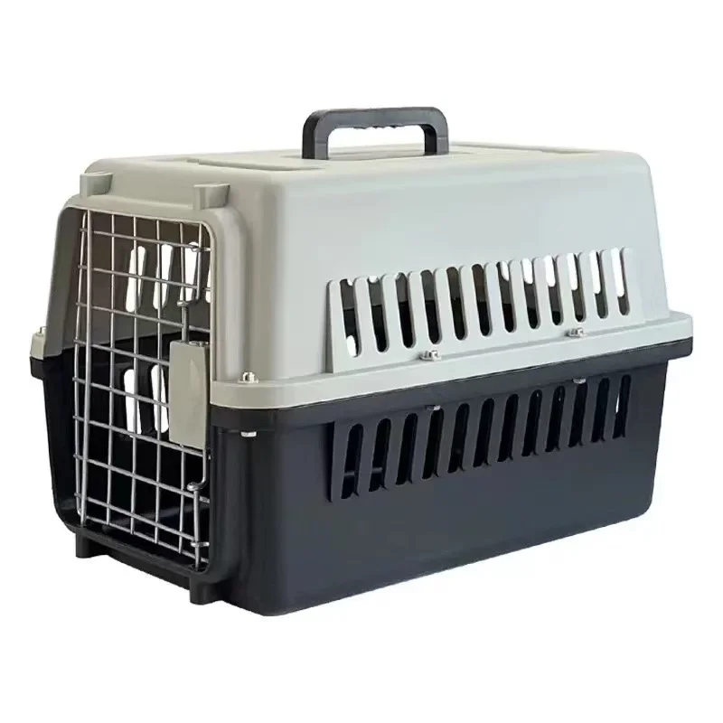 Pet Hard Wear-Resistant Air Transport Box Hard Surface Car Travel Pet Carrier Item Suitable for Small Dogs Cats Plastic Air Box