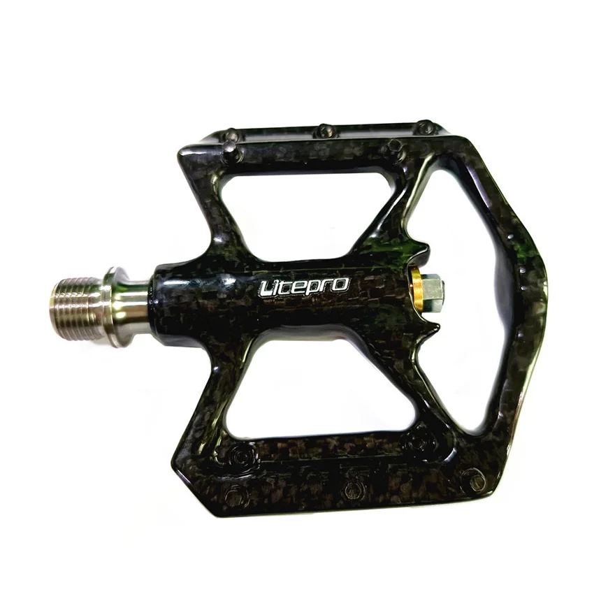 Litepro Folding Bicycle Carbon Fiber Titanium Axle Pedal Mountain Bike 3 Bearing Pedals 178g