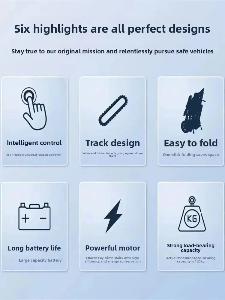 ​​Electric Stair-Climbing Wheelchair for Elderly, Intelligent Step Crawler with Lightweight Design for Up/Down Stair Mobility​​