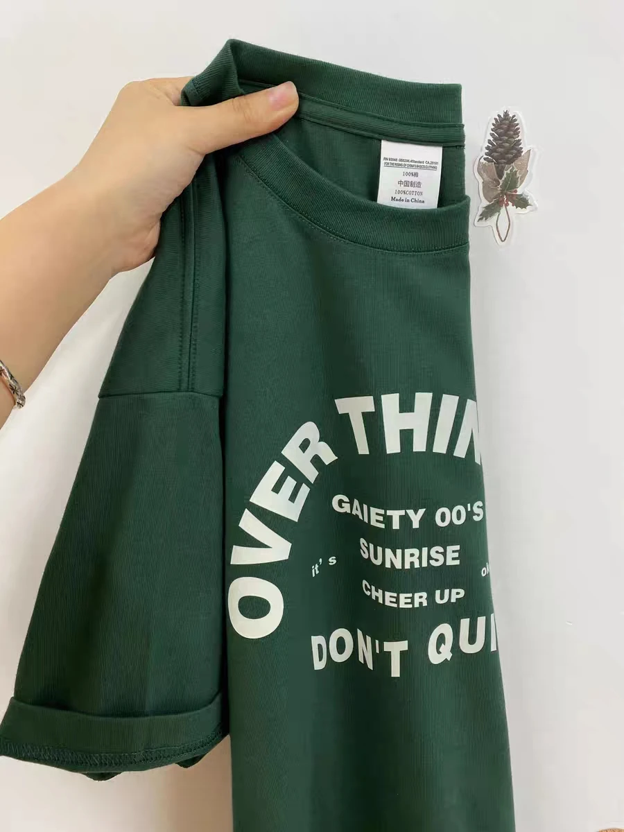 

Американская ретро-футболка из плотного хлопка, свободного кроя, с круглым вырезом, с принтом, повседневная, молодежная.