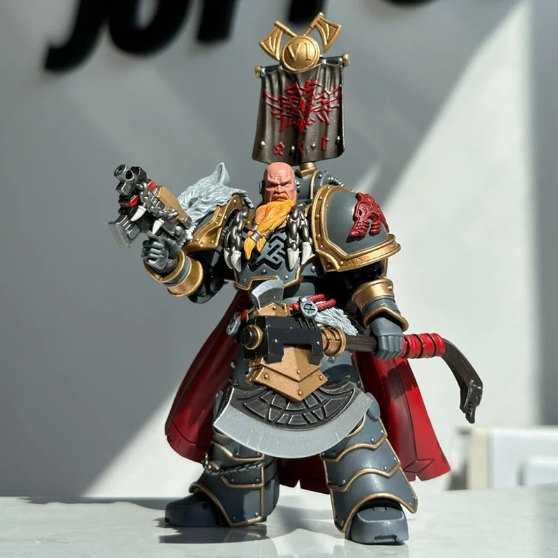 JOYTOY Actiefiguren 1/18 Warhammer 30K Space Wolves Legioen Praetor met Power Axe en Combat Shield Collectible Model Gift Toy