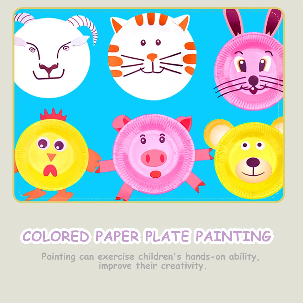 

60Pcs Painting Plates Disposable Paper Trays DIY Graffiti Supplies Creative Hand Drawing Materials Multi-Use Crafts
