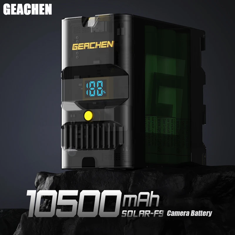 

GEACHEN SOLRR-F970 10050mAh Camera Battery QC/PD Fast Charging Battery With Type-C In/Out for Camera Image Transfer Monitor