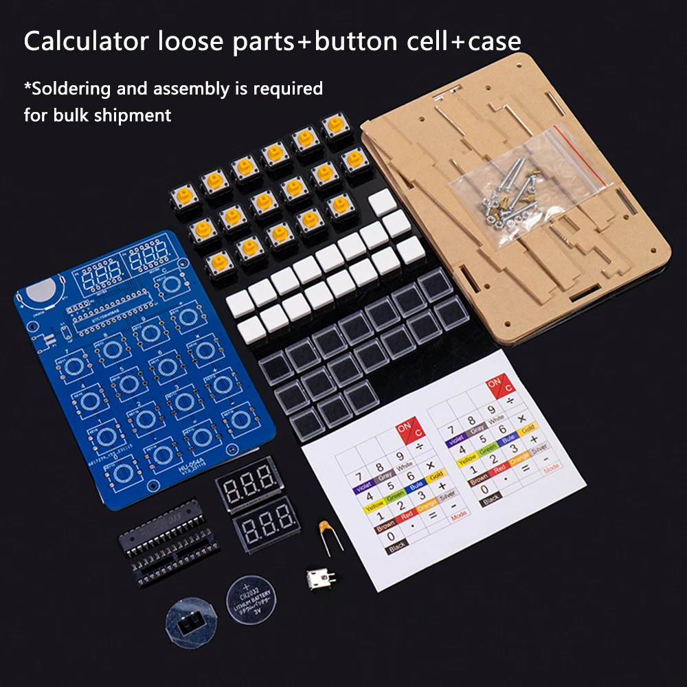 Calculadora de pantalla de tubo Digital, Kit de producción electrónica, bricolaje, 51 microcontroladores, experimento de entrenamiento, piezas de