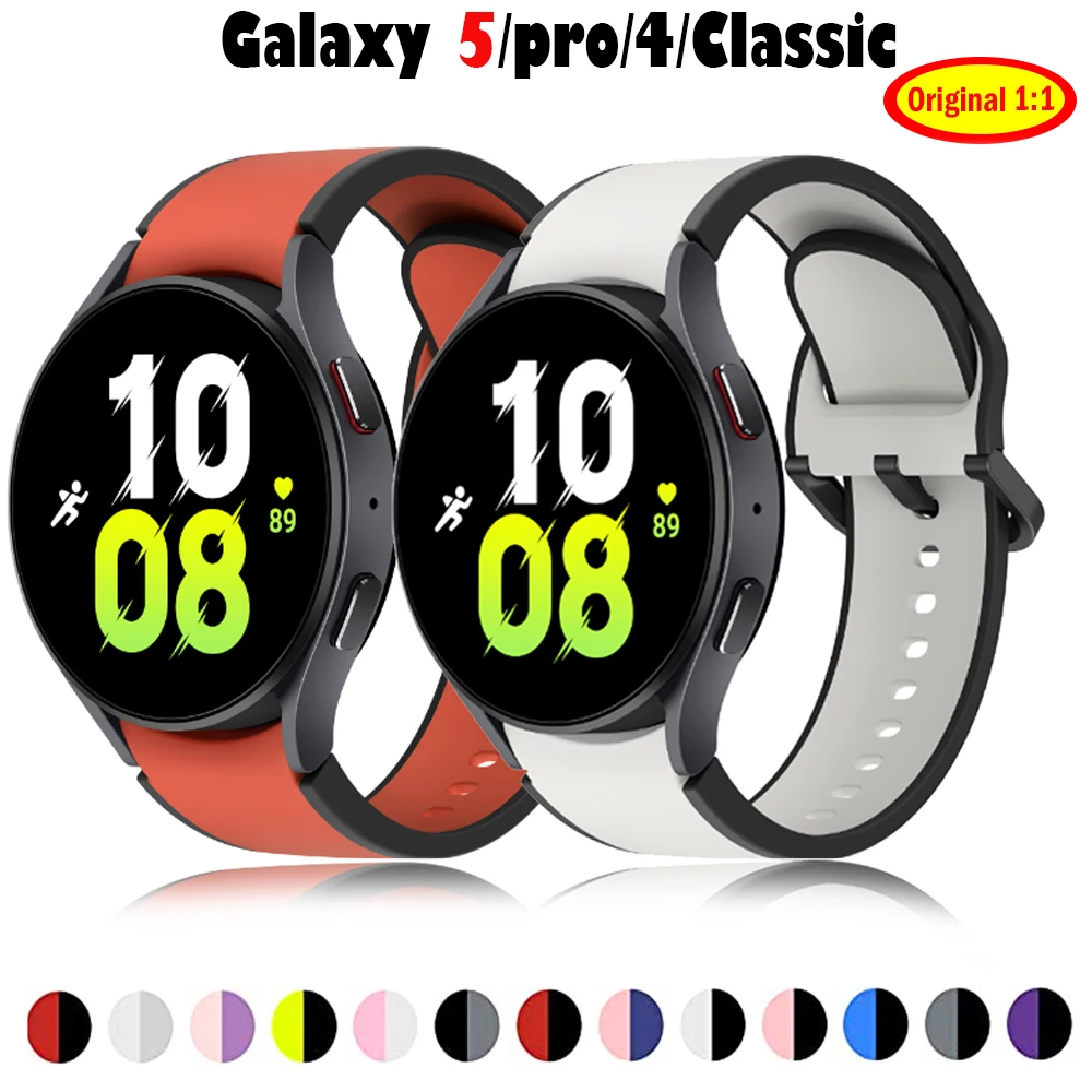 Official 1:1 Strap for Samsung Watch 5/4 44mm 40mm Watch5 Pro 45mm Bespoke Edition Sport Band for Galaxy 4 Classic 42mm 46mm