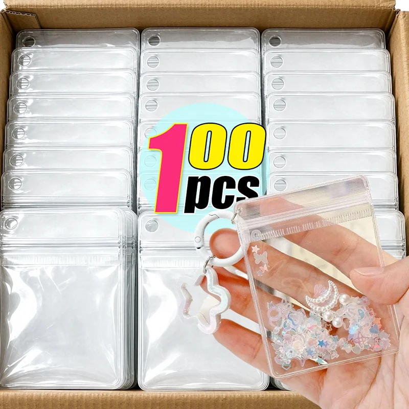 20/100pcs Clear Hang Hole Self Seal Jewelry Storage Bags Reusable Waterproof Plastic Pouches for Jewelry Packaging Display