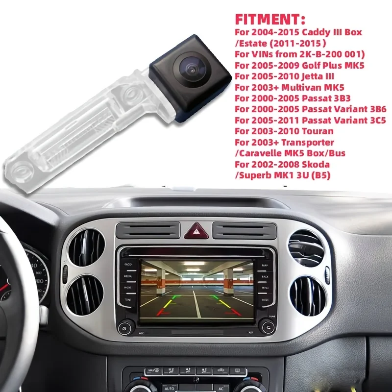 Error-Free Car Rear View Backup Camera for Volkswagen VW Caddy Golf Jetta Passat Touran Skoda Superb (2000-2015), Vehicle Safety