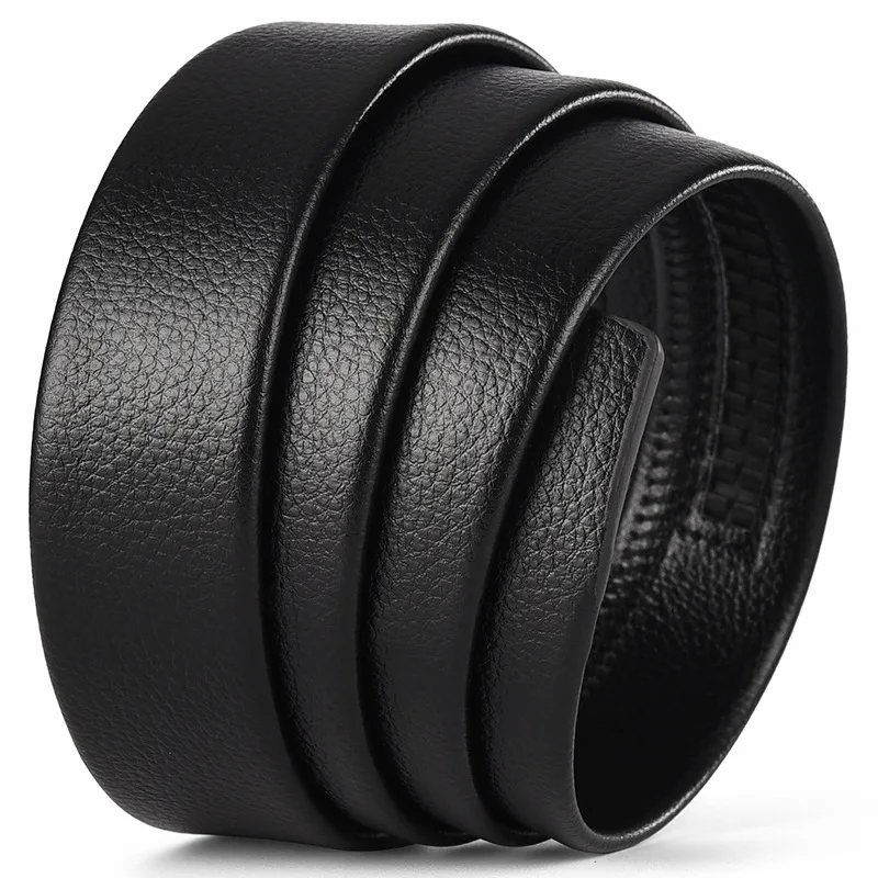 Men\'s waist belt, 3.5cm belt, with groove belt, cow belt, single belt, suitable for automatic buckle