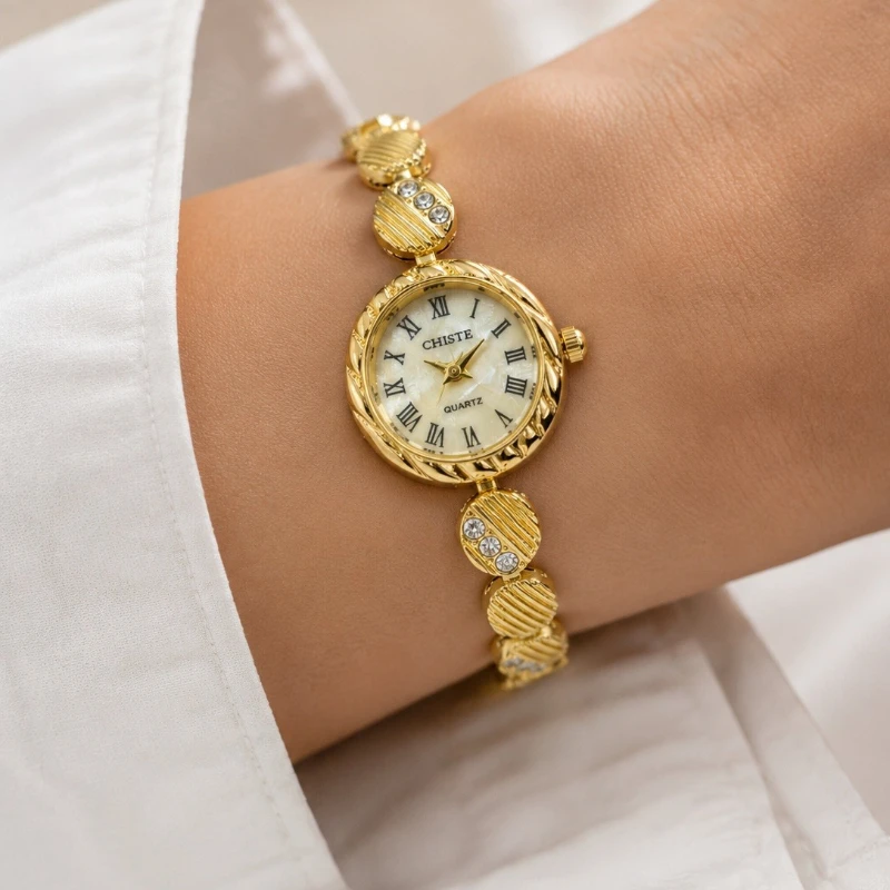 Relojes de lujo para mujer, pulseras de cristal de alta gama, relojes de pulsera de cuarzo para mujer, reloj elegante para mujer, regalo, reloj de mujer