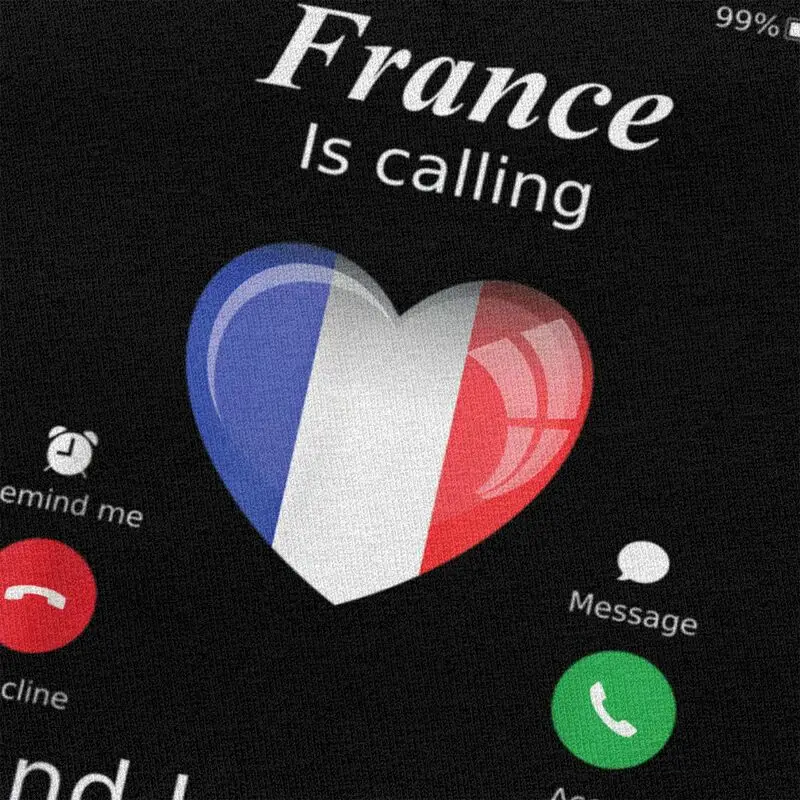 فرنسا تدعو ويجب أن أذهب تي شيرت للرجال التي شيرت موضة هدية عيد الحب تي شيرت علم فرنسا #4