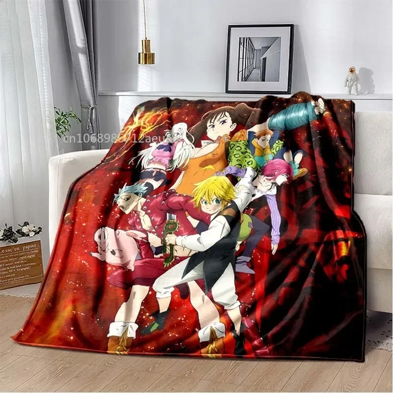 Manta gruesa con estampado de Anime The Seven Deadly Sins, mantas de franela para camas, sofás, Sábana cálida, manta suave