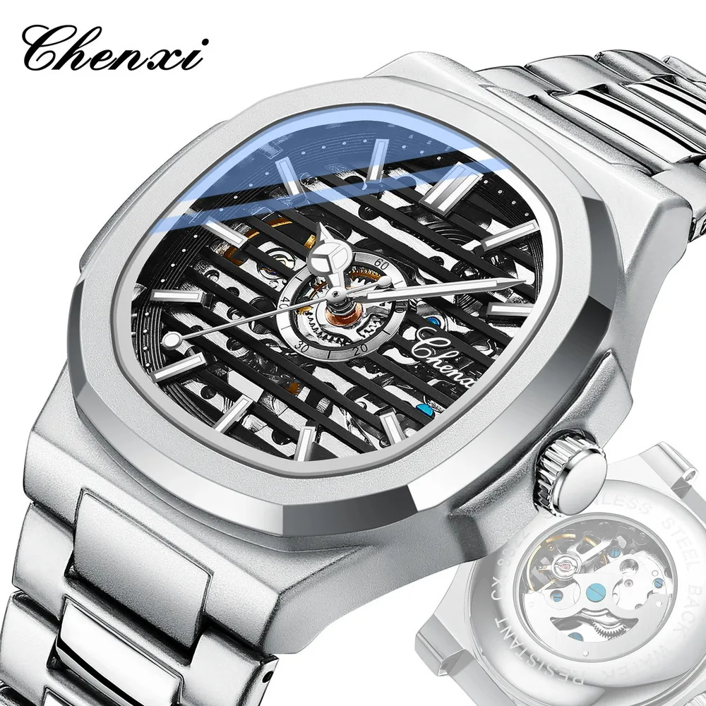 CHENXI 8822 Automatic Mechanical Watches for Men Fashion New Waterproof Luminous Steel Watch Strap Mens Watch Relogios Masculino