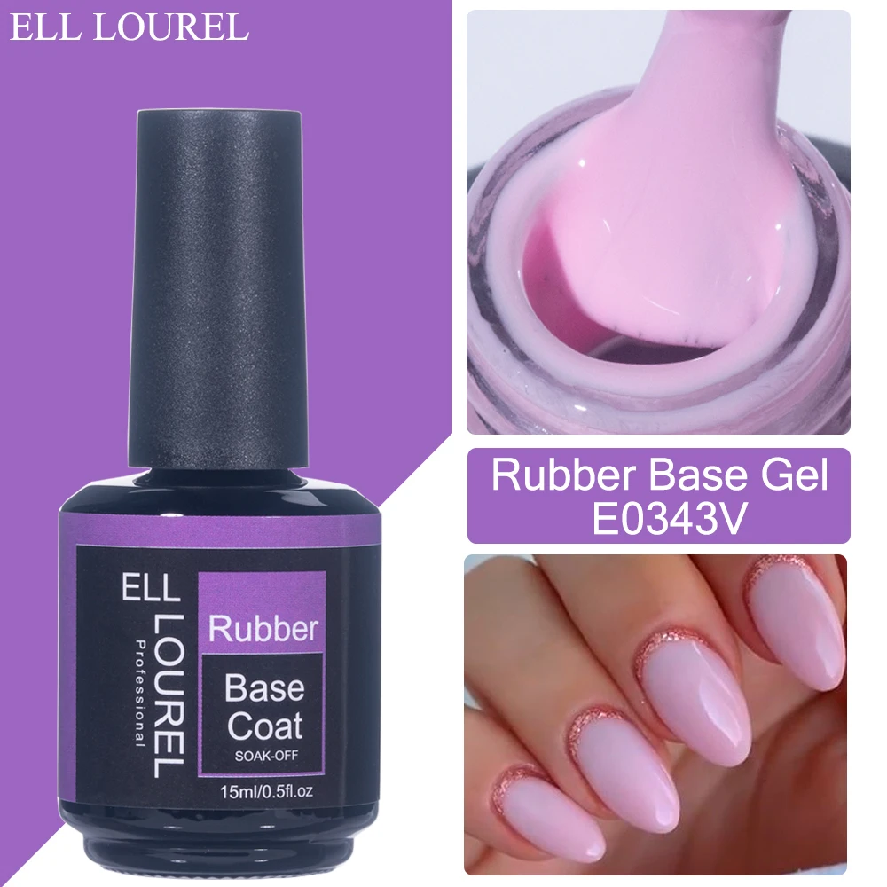 

ELL LOUREL Professional Base Nail Gel Polish 15ML Nude Pink Full Gelcolor Manicure Vernis Semi Permanent UV/LED Nail Art Varnish