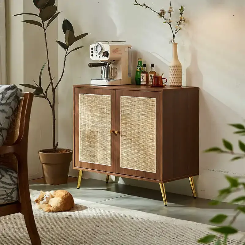 Nordic rattan shoe cabinet, living room dining side cabinet, Japanese-style locker, display, simple modern board entrance