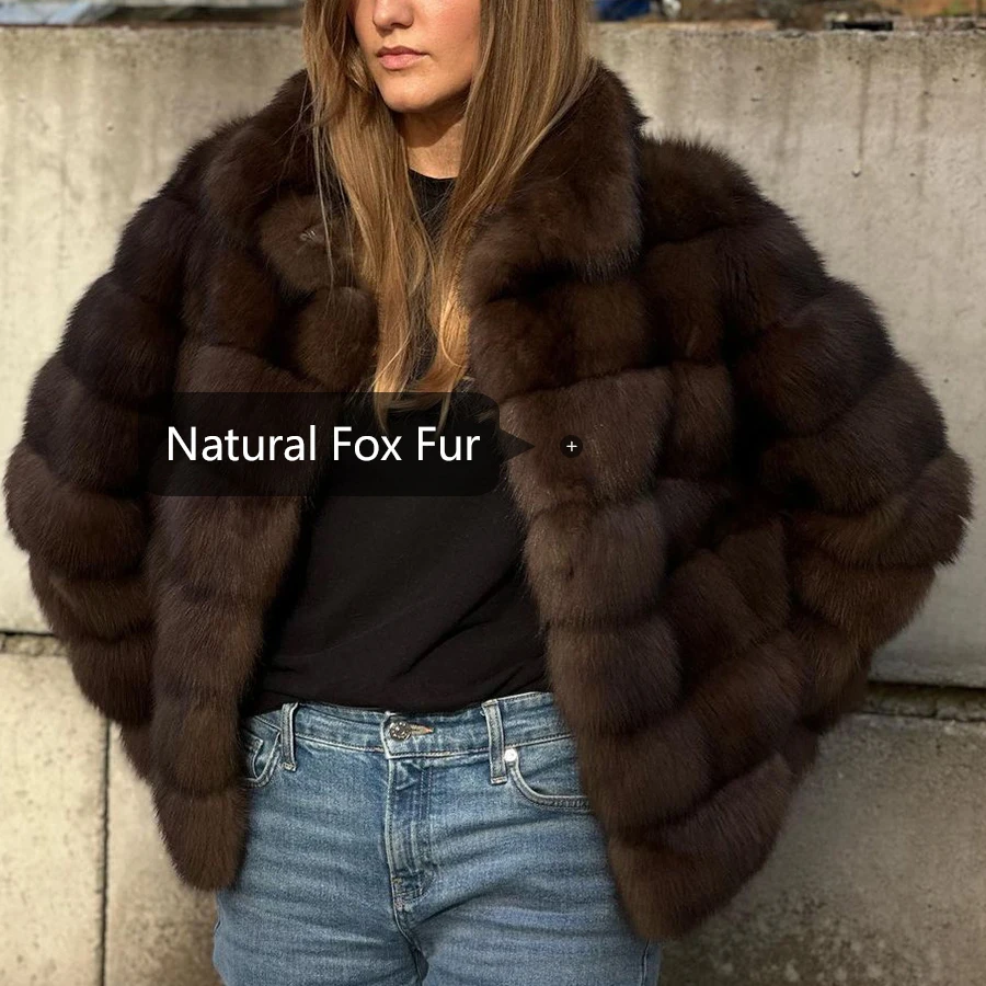 Genuine Fox Fur Coat Women Real Fur Coat Short Natural Fox Fur Jacket Winter Jackets For Women Luxury High Quality