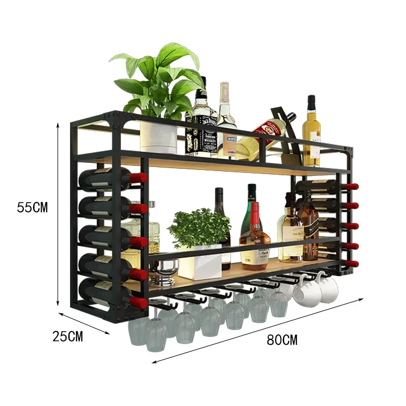 Modern Wine Rack Wall Display Black Vertical Beer Storage Home Bar Cabinet Restaurant Commercial Bar Schrank Bar Decoration