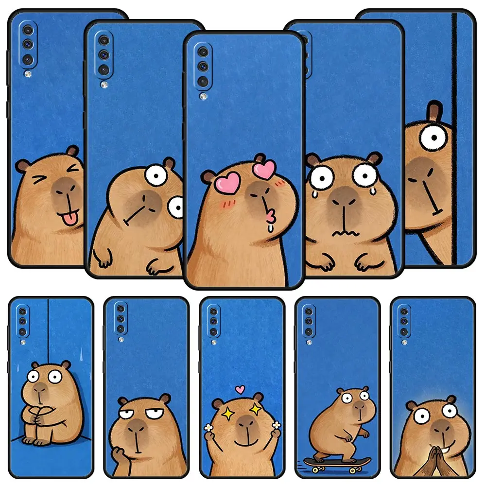 Cute Capybara Funny Phone Case For Samsung A56 A36 A26 A24 A12 A14 A16 A50 A70 A22 A40 A32 A34 A54 A42 A52 5G A06 Cover