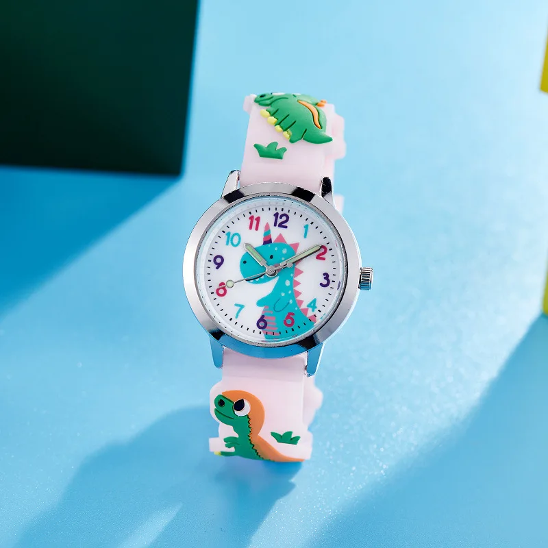 Children Cartoon Dinosaur Watches Silicone Waterproof Quartz Wristwatch Birthday Gift Kid Girl Boy Study Time Watch Reloj Montre