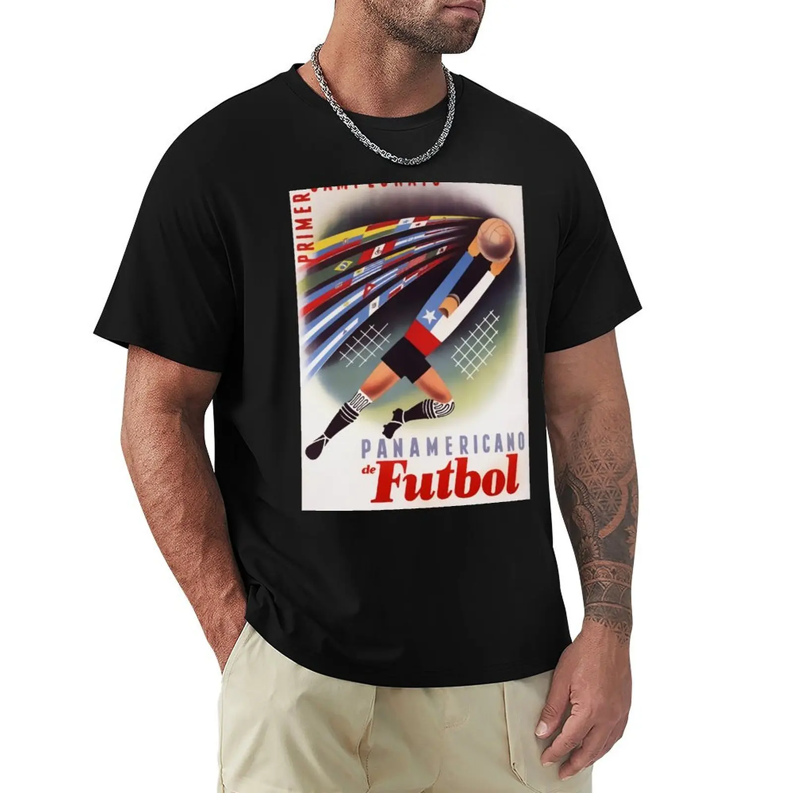 Futbol championships, vintage sport poster T-Shirt summer clothes plus sizes vintage mens big and tall t shirts